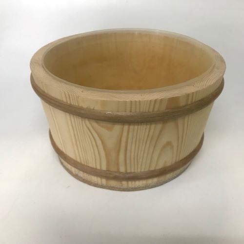 BUCKET, Wooden 25.5cmD x 15cmH 